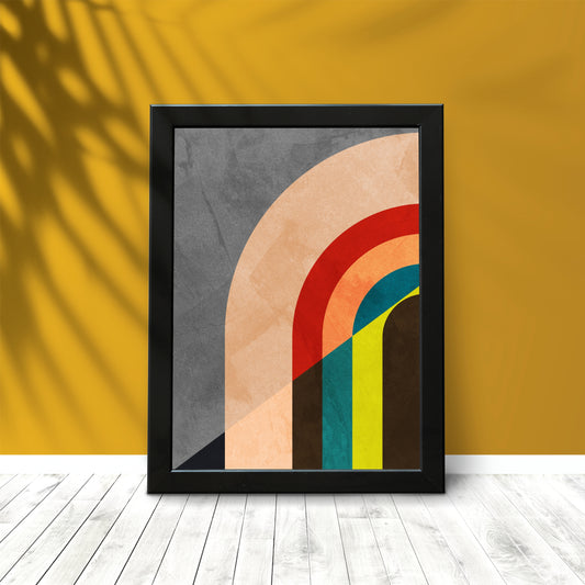 Retro Rainbow Arc Wall Frame – Bold Geometry for Modern Interiors 🎨