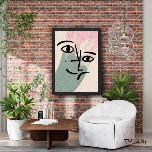 Abstract Line Face Wall Art | Minimal Face Canvas | Modern Wall Decor