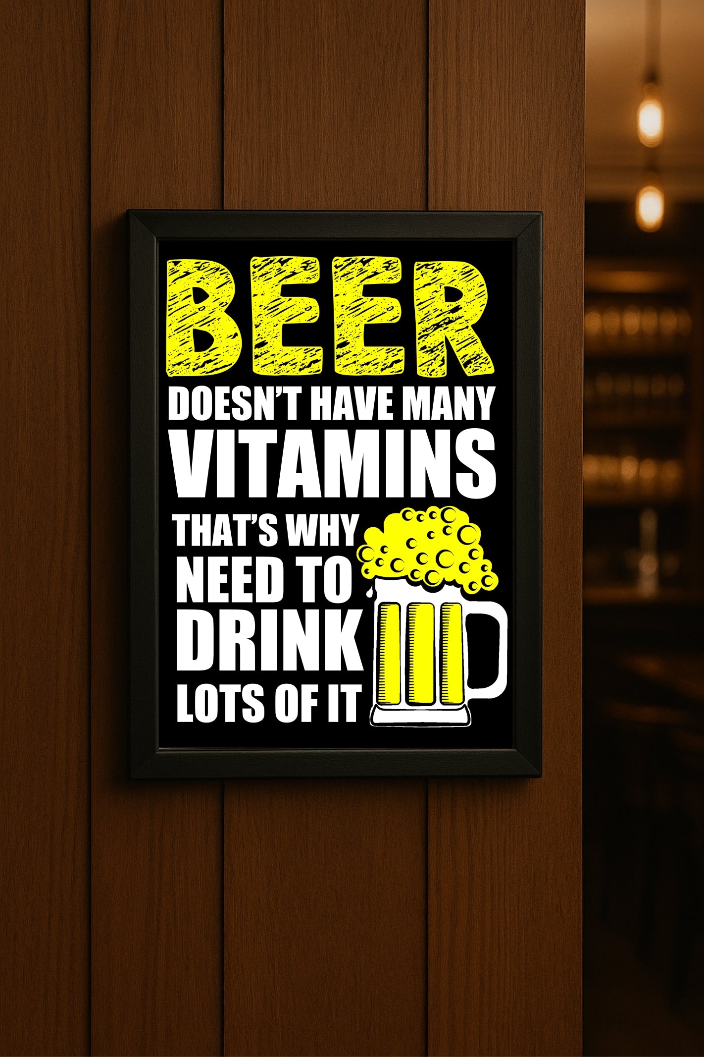 Funny Beer Quote Poster β Bold, Humorous Bar Wall Art πΊπ