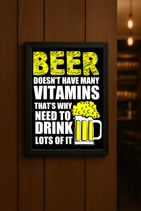 Funny Beer Quote Poster – Bold, Humorous Bar Wall Art 🍺😄