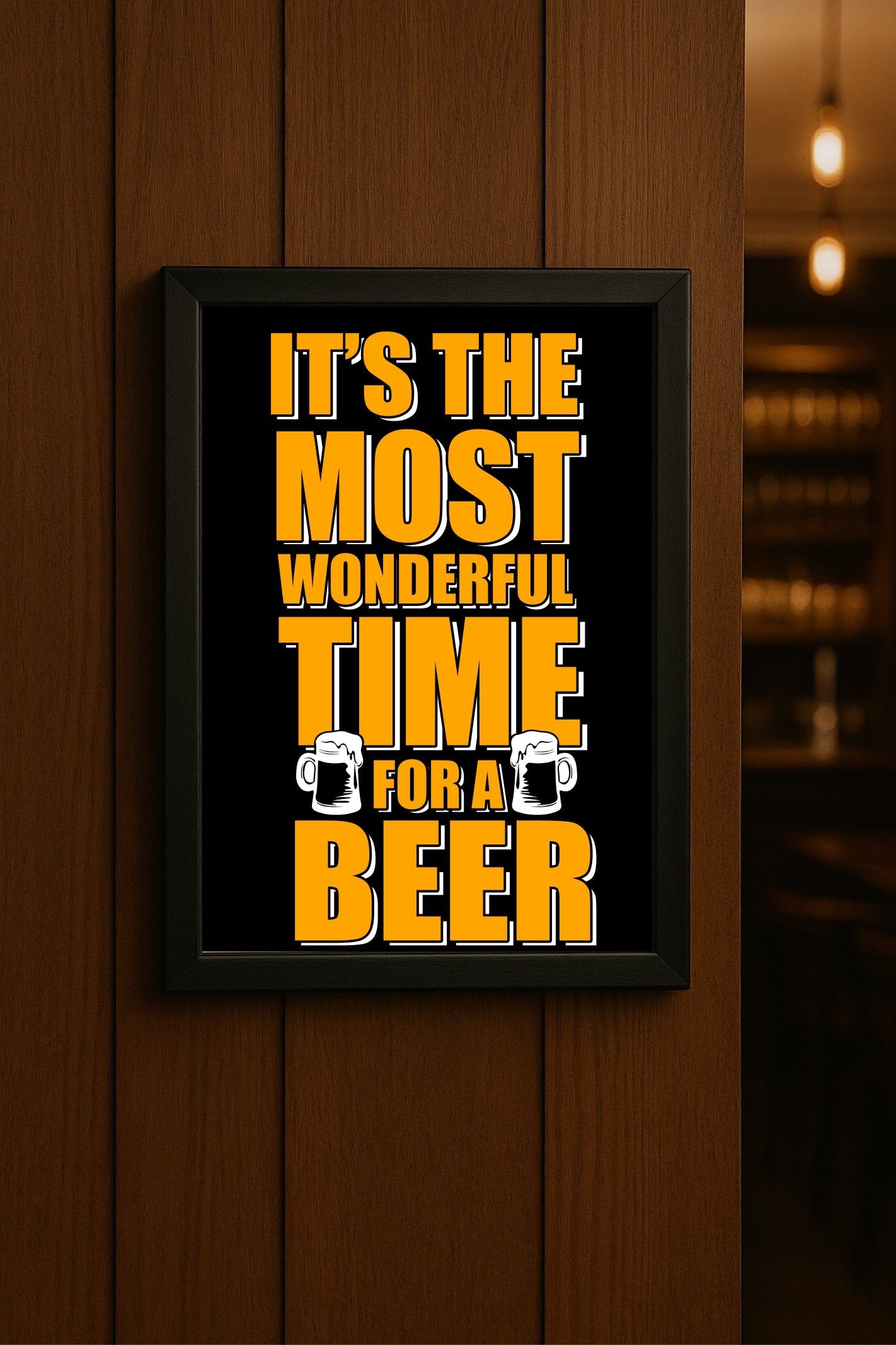 “It’s the Most Wonderful Time for a Beer” – Bold Bar Wall Art 🍻✨