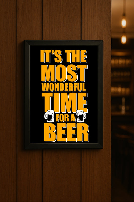 “It’s the Most Wonderful Time for a Beer” – Bold Bar Wall Art 🍻✨