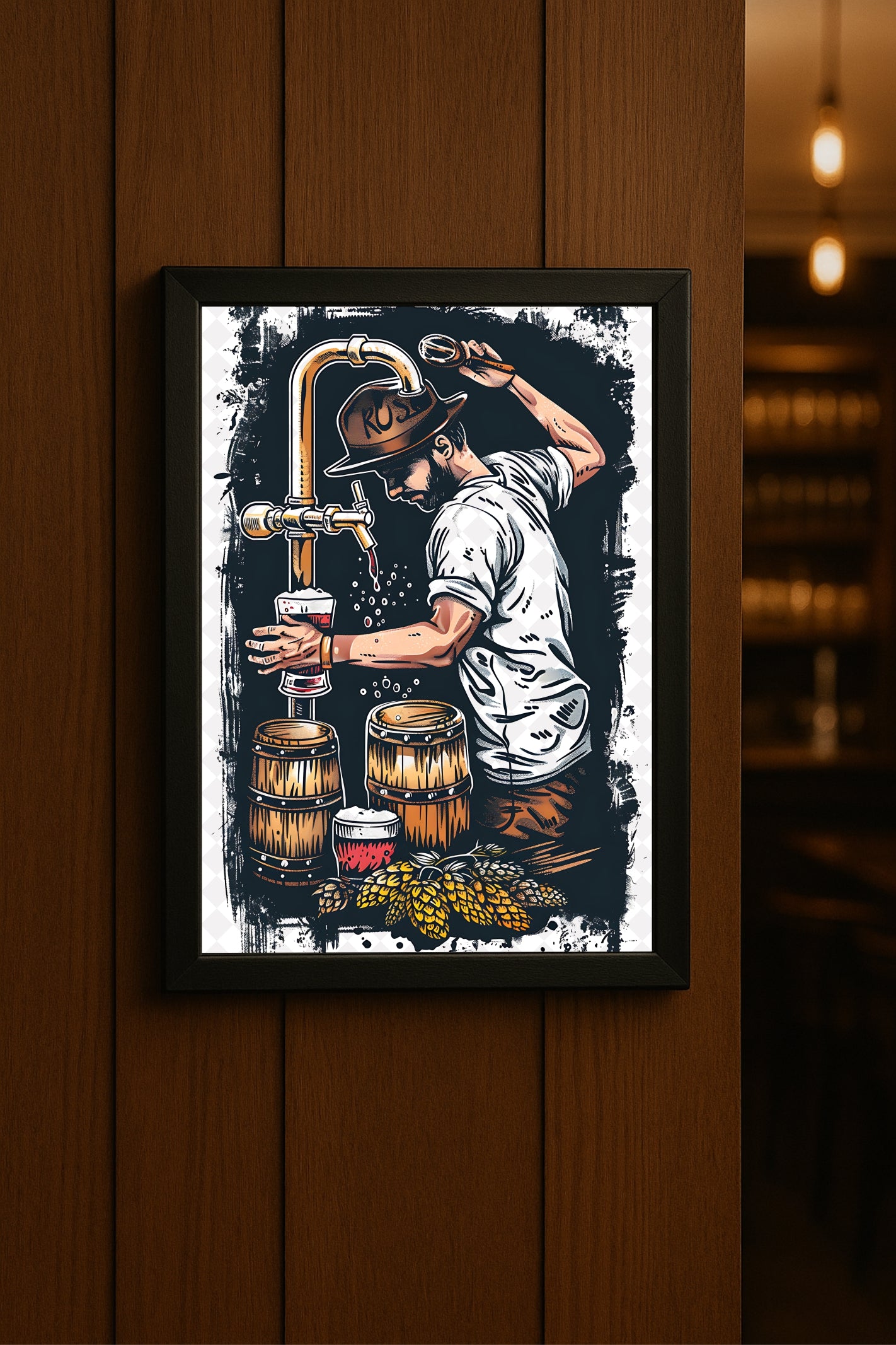 “Brewmaster’s Pour” – Classic Beer Art Print 🍻🎨
