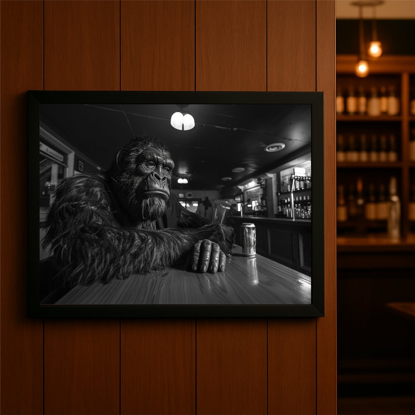 “The Lone Night – Bar Mood Gorilla Art” 🖤🍺