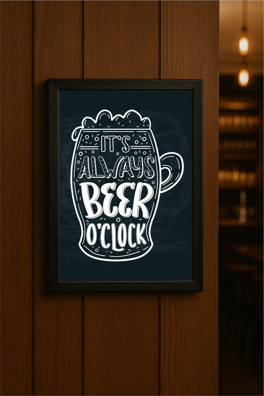 “Beer O’Clock – Chalk Style Bar Art” 🍻🖤