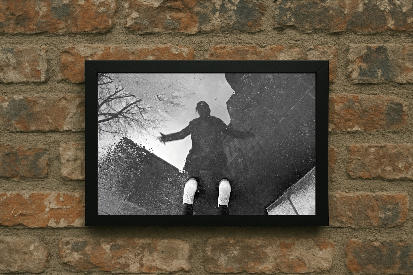 “Reflections Unseen – Urban Mirror Frame” 🖤🌧️