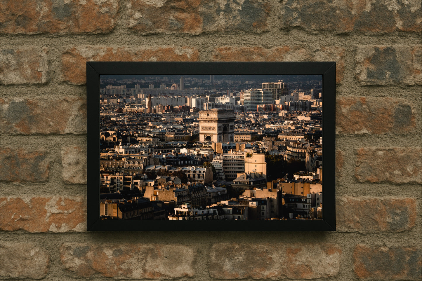 “Golden Arc – Sunset Cityscape Frame” 🌆🖤