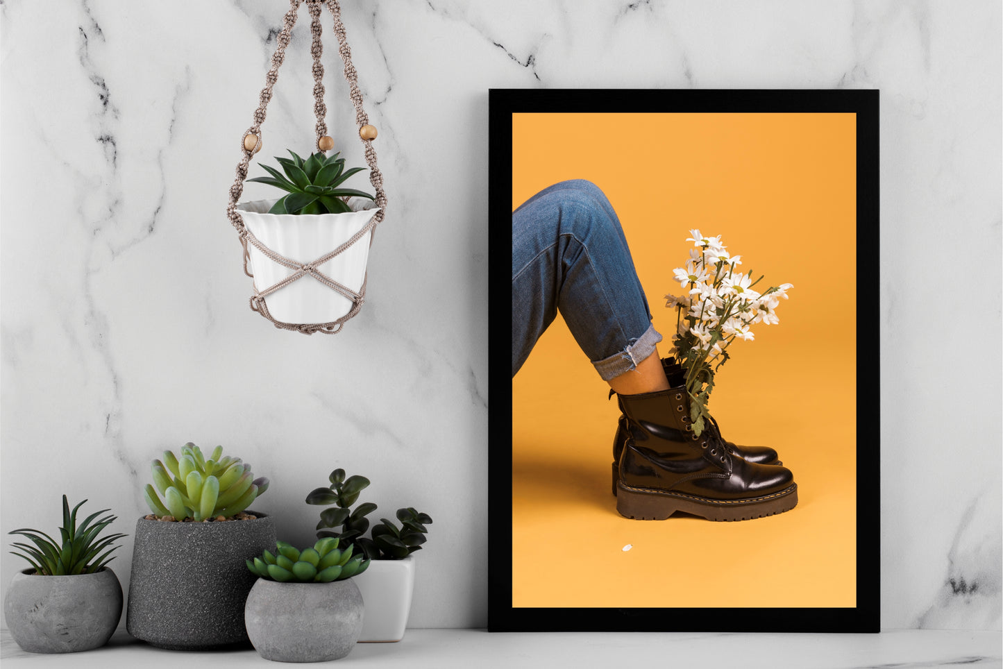 “Bloom in Boots – Modern Aesthetic Art” 🌼🖤✨