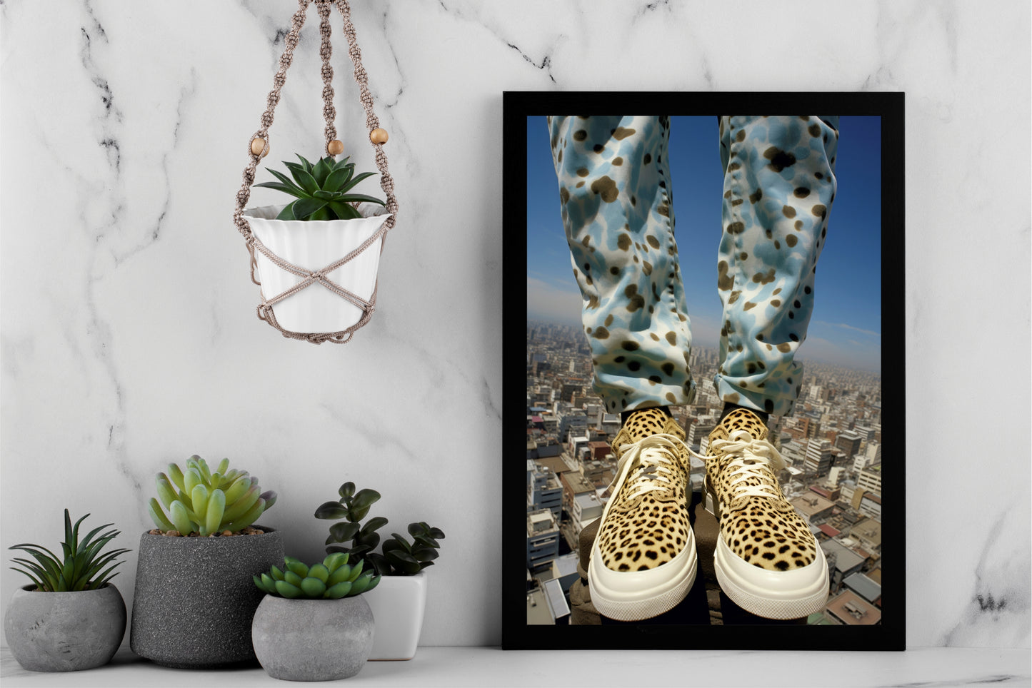 “Urban Wild – Leopard Print Sneaker Art Frame” 🐆👟🏙️