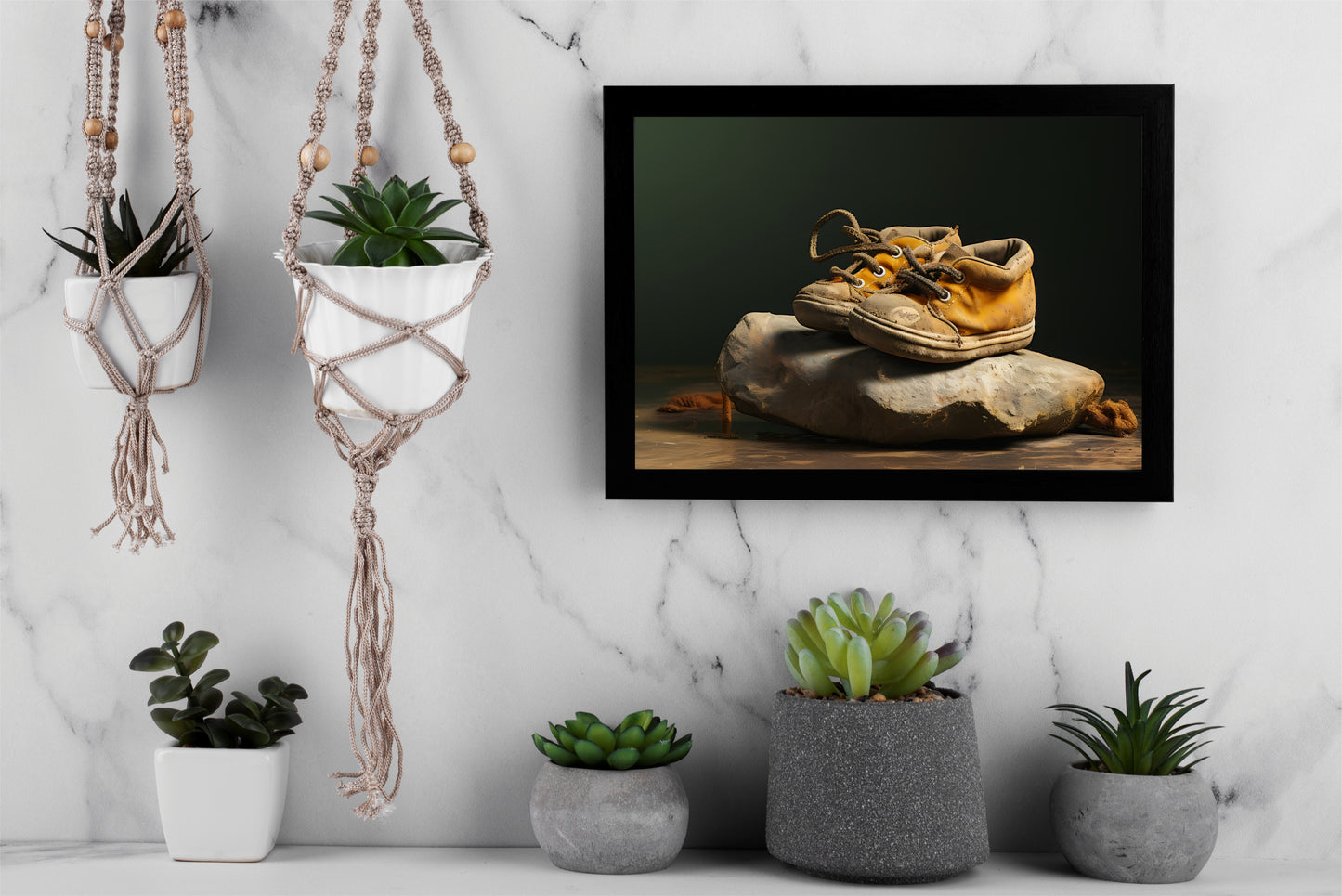 “Golden Memories – Vintage Baby Shoe Art Frame” 🧡👟📸