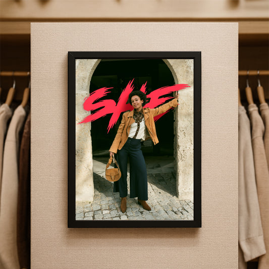 “SHE – Bold Street Style Empowerment Art Frame” 🔥✨👠