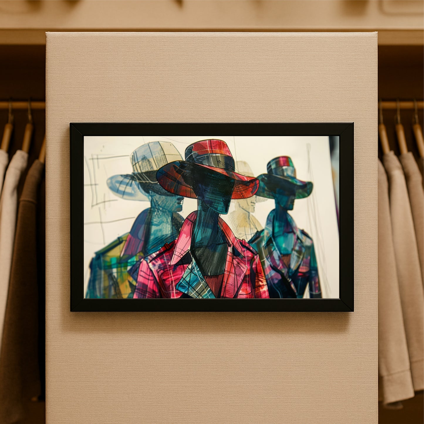 “Chromatic Muse – Abstract Fashion Mannequin Wall Art Photo Frame”