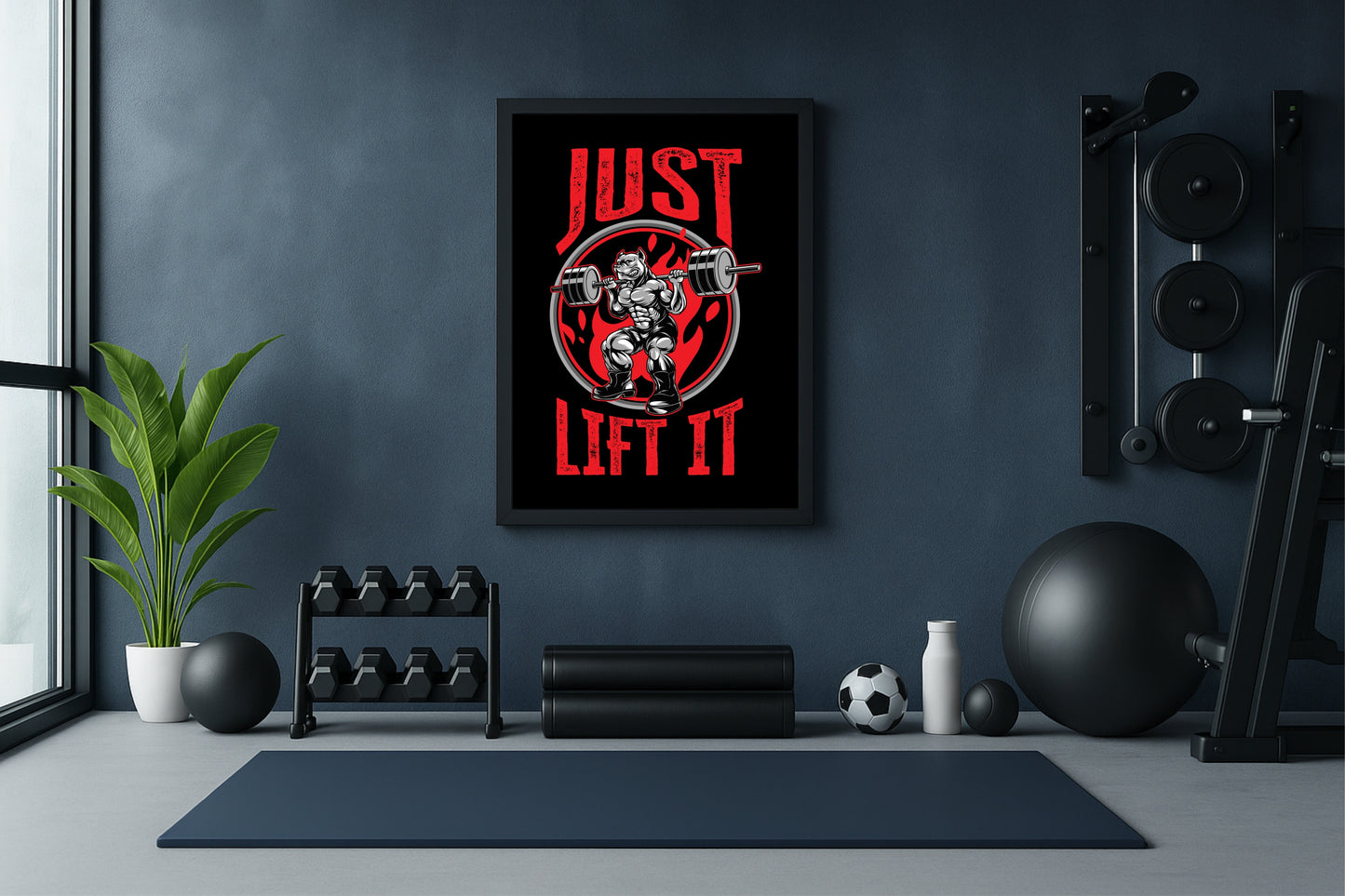 “JUST LIFT IT – Power Gym Motivation Art Frame” 🏋️🔥