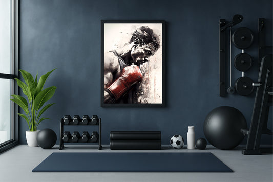 “Relentless Spirit – Boxing Warrior Art Frame” 🥊🔥
