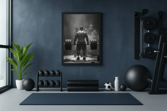 “Silent Strength – Monochrome Deadlift Art Frame” 🏋️♂️⚫