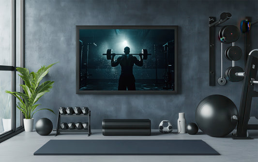 Under the Bar – Power in Silence Gym Art Frame 🏋️♂️🌑