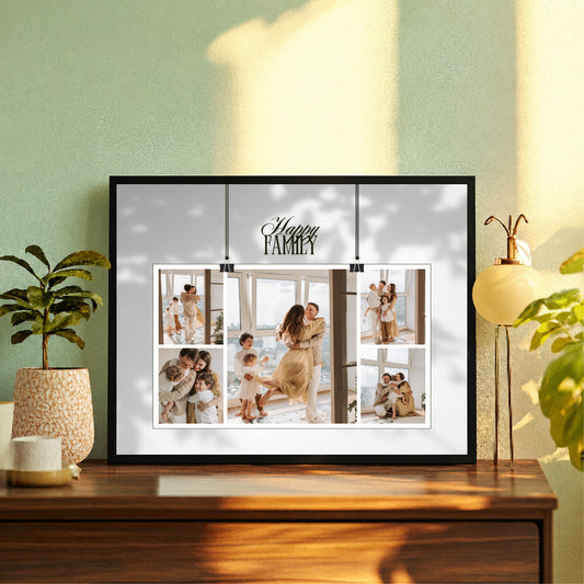 Customized Family Photo Frame | Personalized Family Photo Collage | Happy Family Wall Art