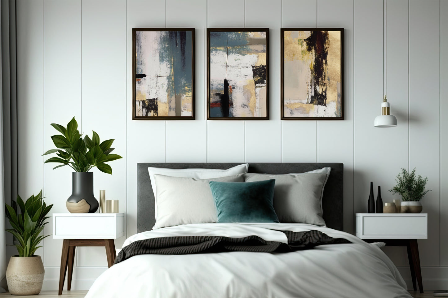 Gilded Motion β Modern Abstract Trio Art Frame π¨β¨