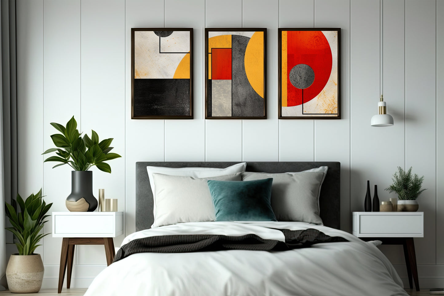 Geometric Pulse β Modern Abstract Trio Art Frame π¨β¨
