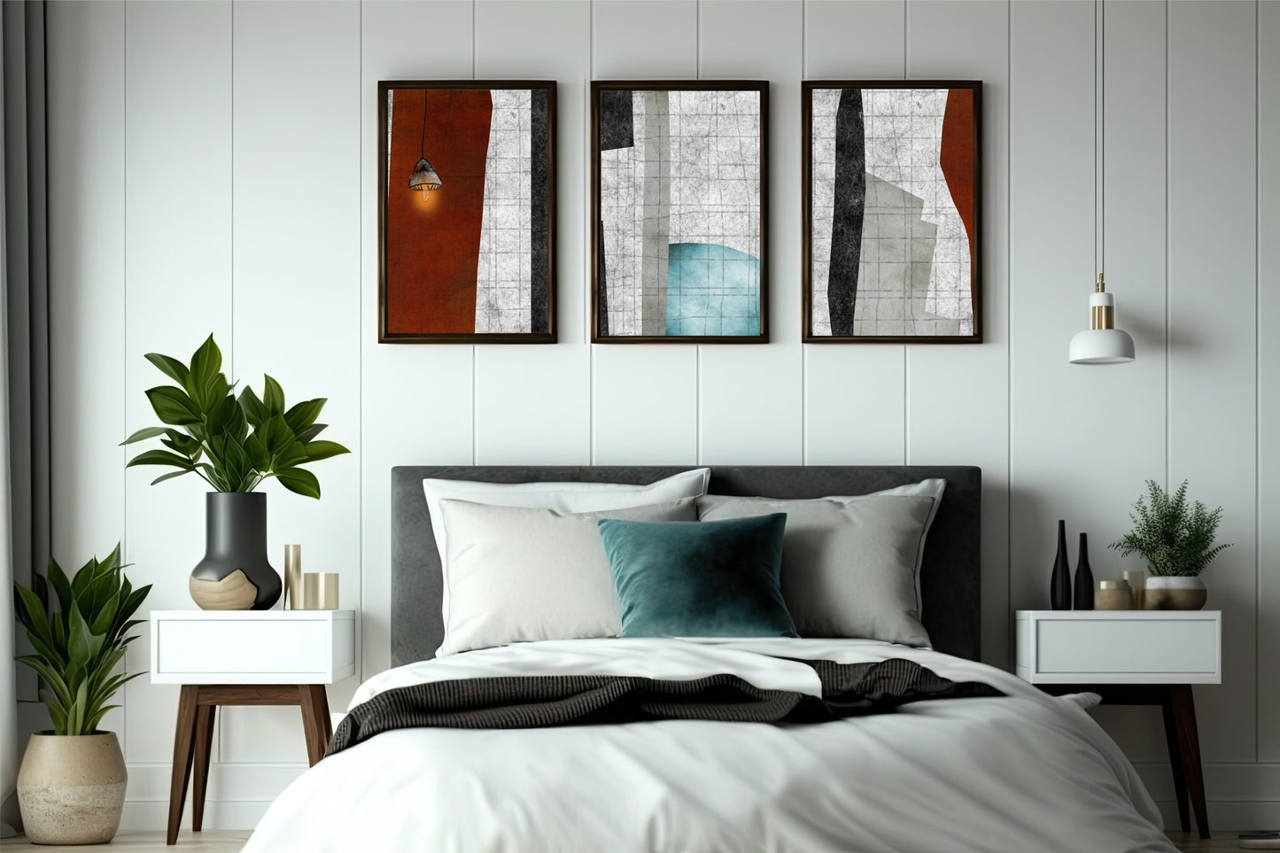 Quiet Contrast β Modern Abstract Trio Art Frame π¨β¨