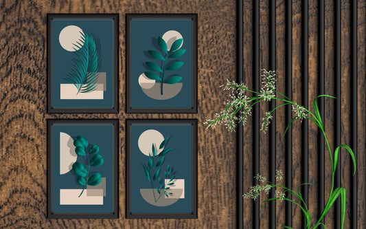 Midnight Botanical Elegance Wall Frame Set β Deep Nature Aesthetics ππΏ