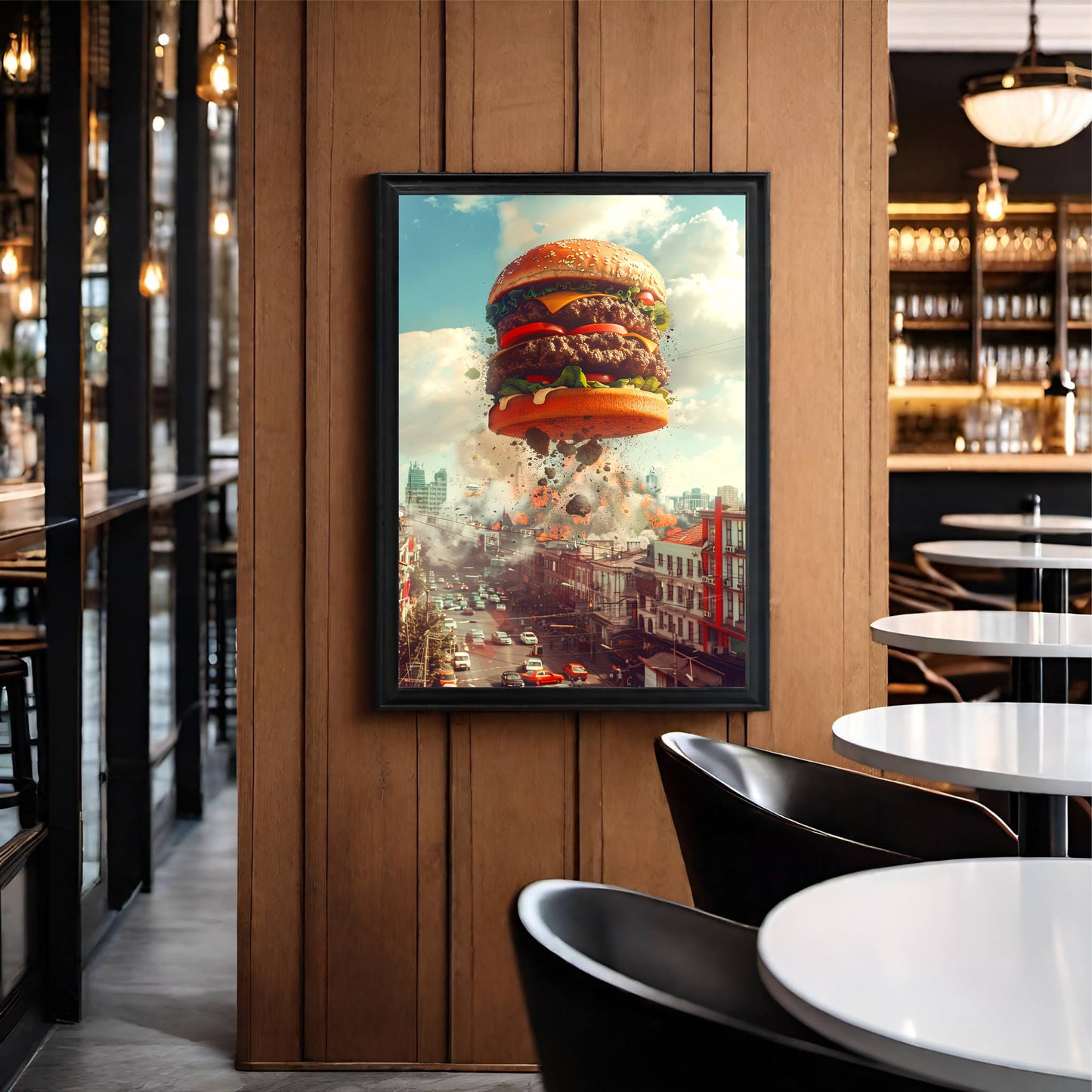 Urban Bite β Explosive Burger Art Frame ππ₯
