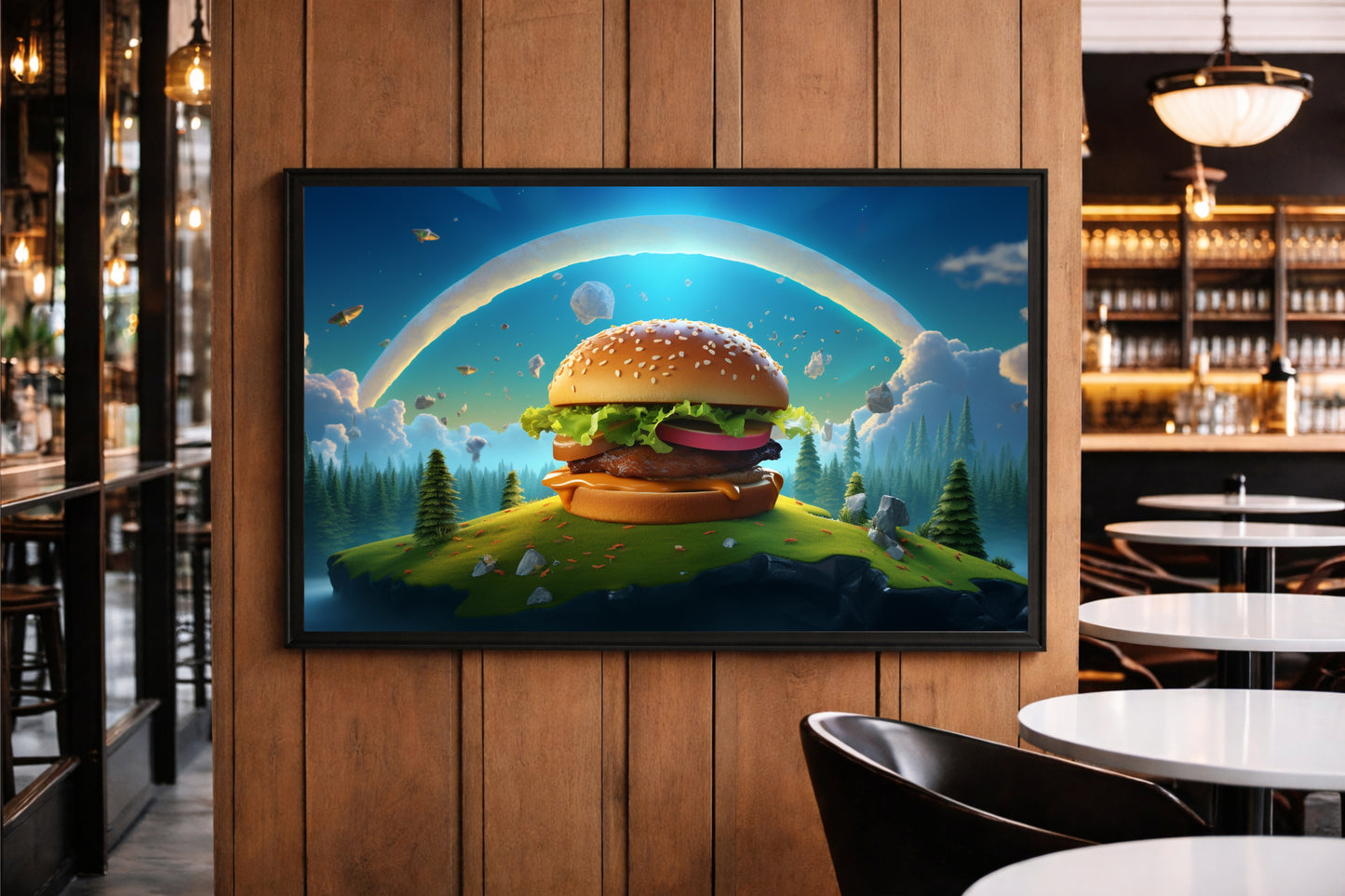 Fantasy Burger Realm β Surreal Food Art Frame ππ