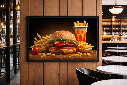 Classic Burger Feast โ Fast Food Art Frame ๐๐