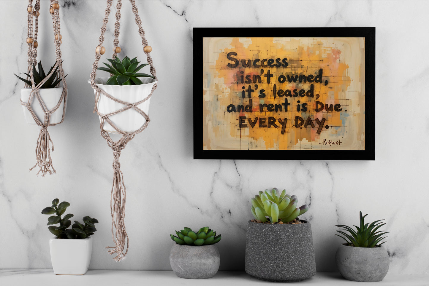 Success Isn’t Owned Wall Art Photo Frame – Daily Hustle Motivational Wall Art