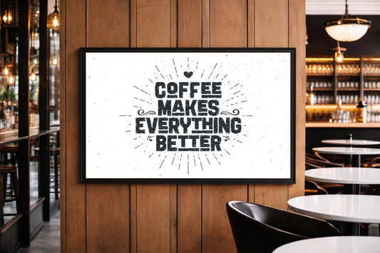 Coffee Makes Everything Better โ Minimal Typography Art Frame