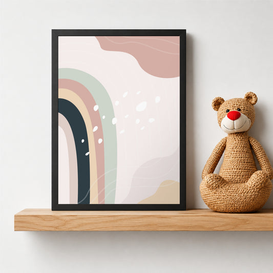 Boho Rainbow Wall Art | Pastel Abstract Nursery Decor