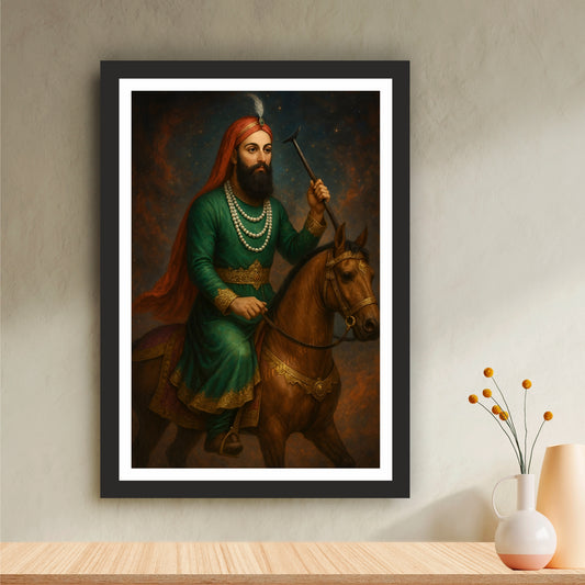 Sakhi Sarwar Wall Art | Lakh Data Peer Devotional Islamic Artwork | Sufi Saint on Horse Painting | Spiritual Home Wall Decor (Copy)