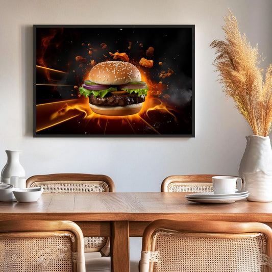 Classic Burger Wall Frame – A Treat for Food Lovers