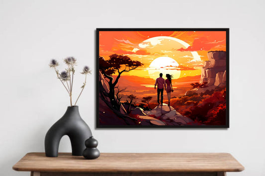 Couples on Hilltop β Romantic Nature Wall Frame