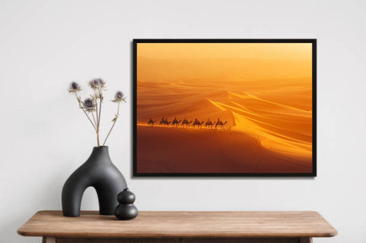 Camel in Desert Nature Wall Frame β A Majestic Journey Through the Sands