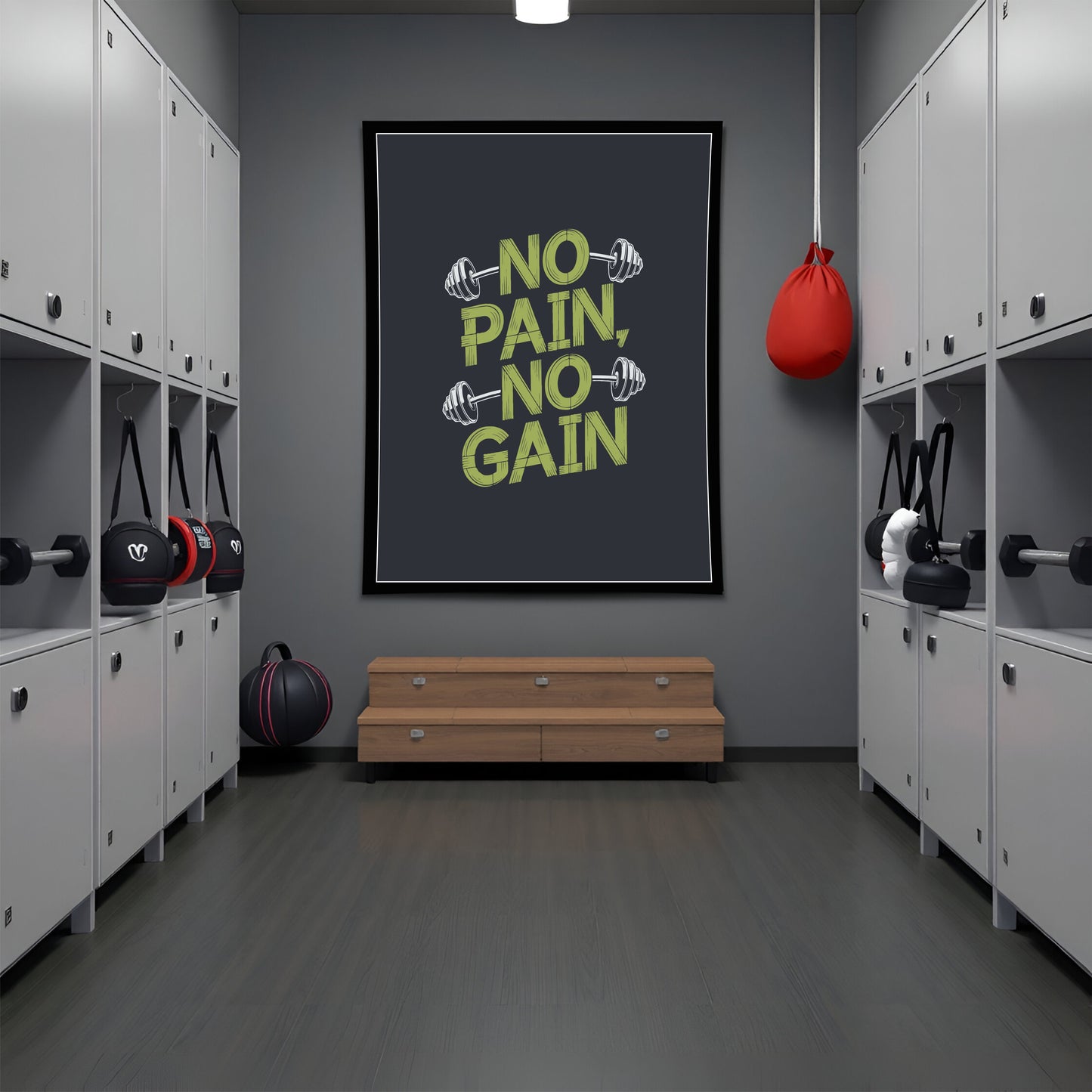 No Pain, No Gain – Motivational Gym Wall Art