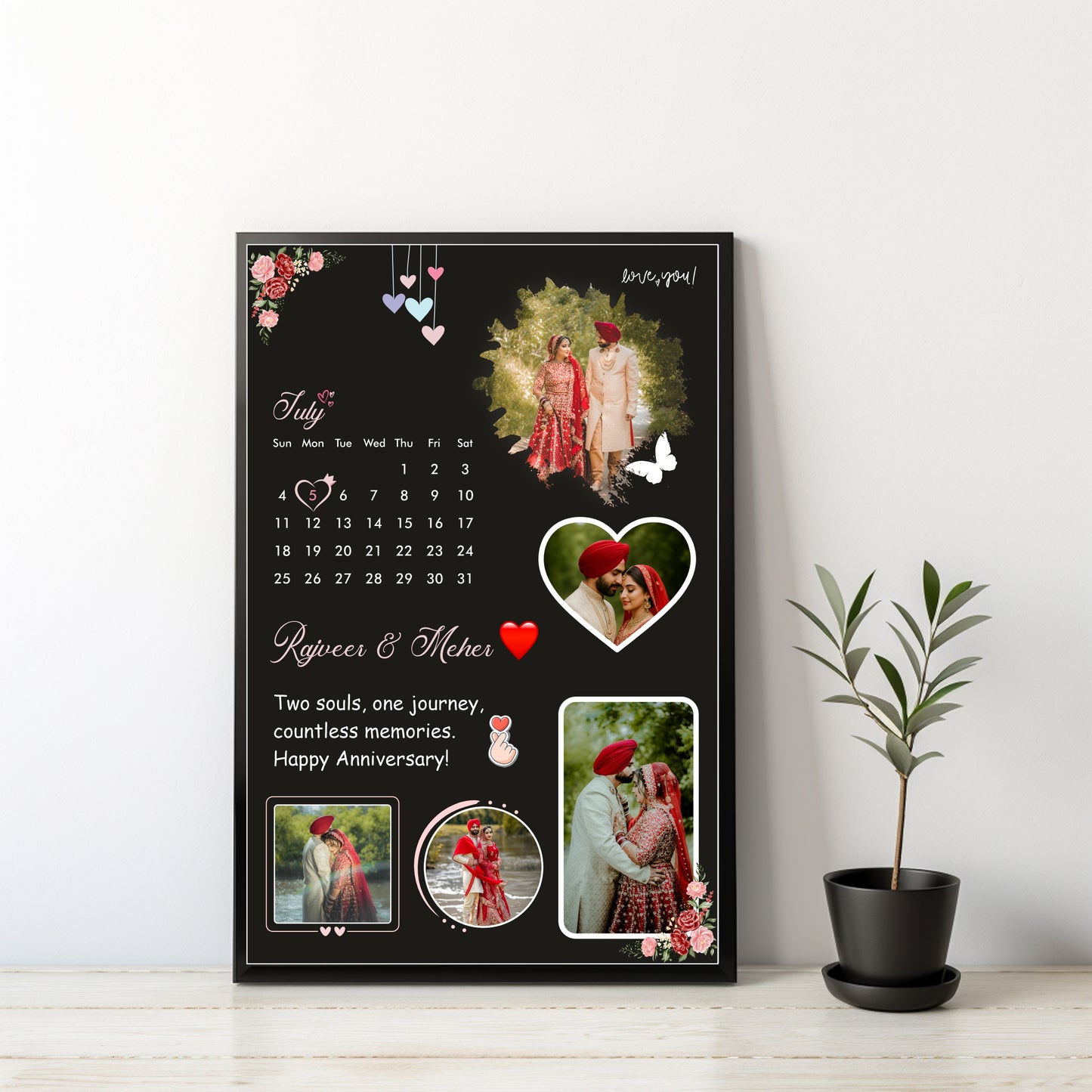 Personalized Anniversary Collage Frame β A Celebration of Eternal Love!