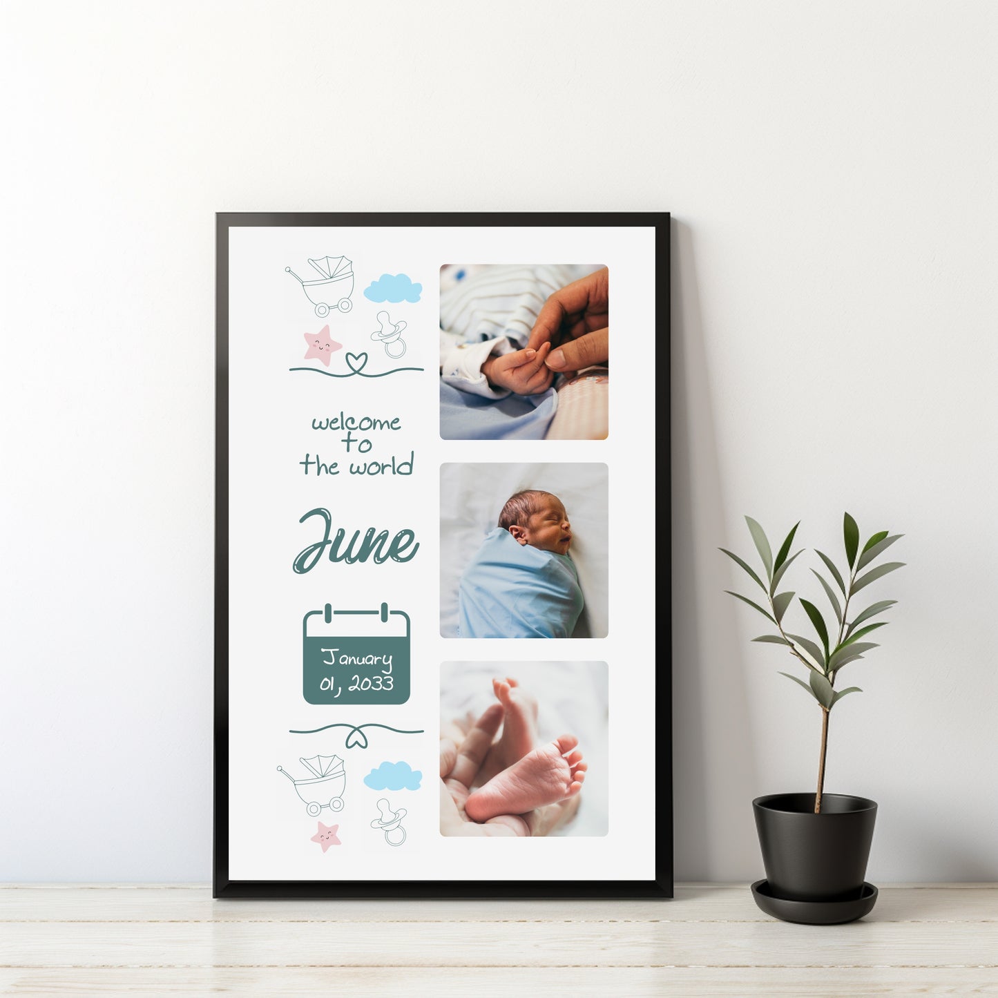 Personalized Baby Welcome Photo Frame β Celebrate New Beginnings!