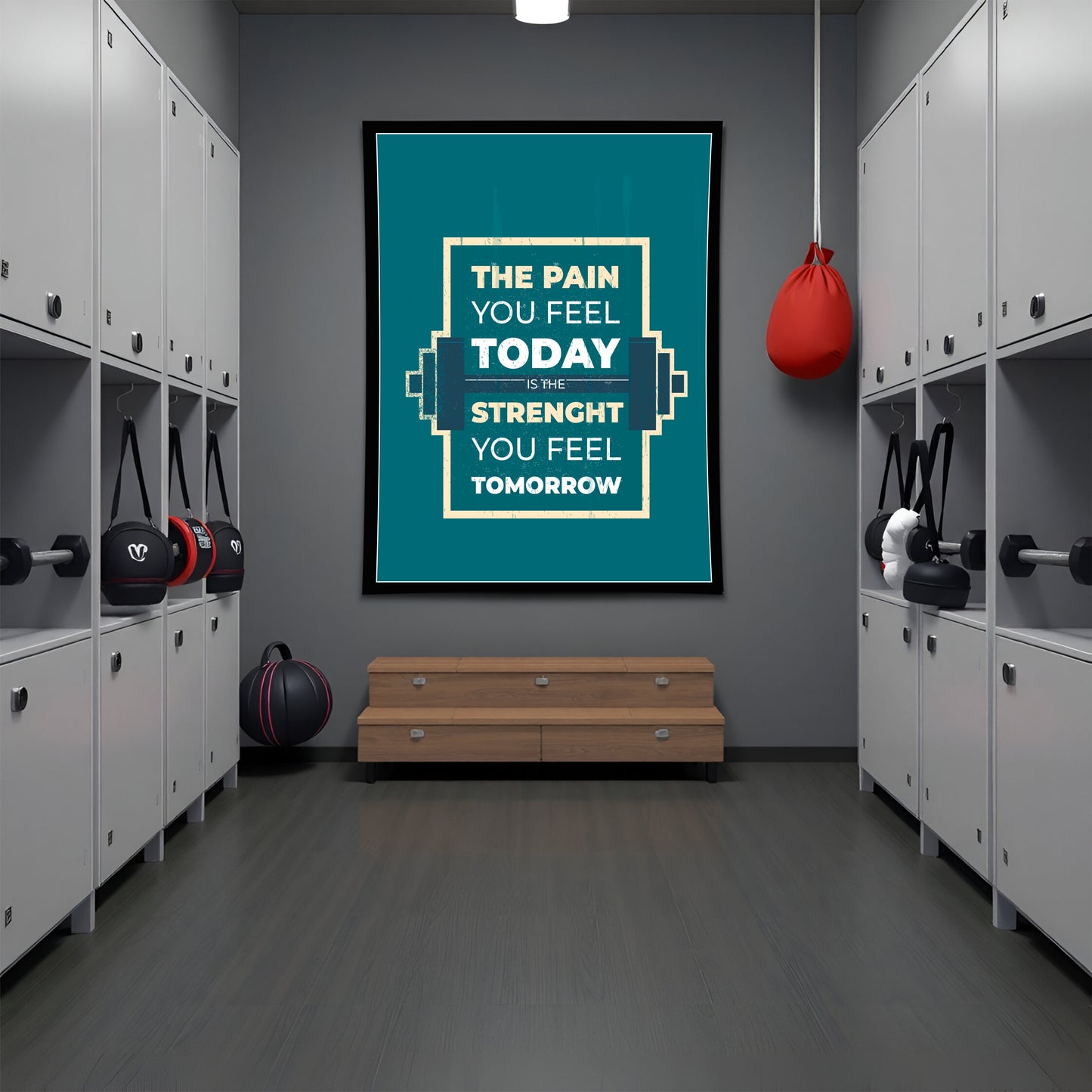 The Pain You Feel Today – Motivational Gym Wall Frame