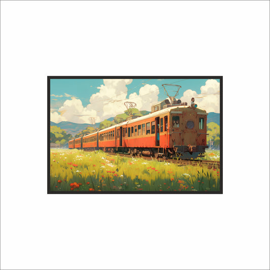 Golden Journey – A Moment of Peaceful Motion 🚆🌿