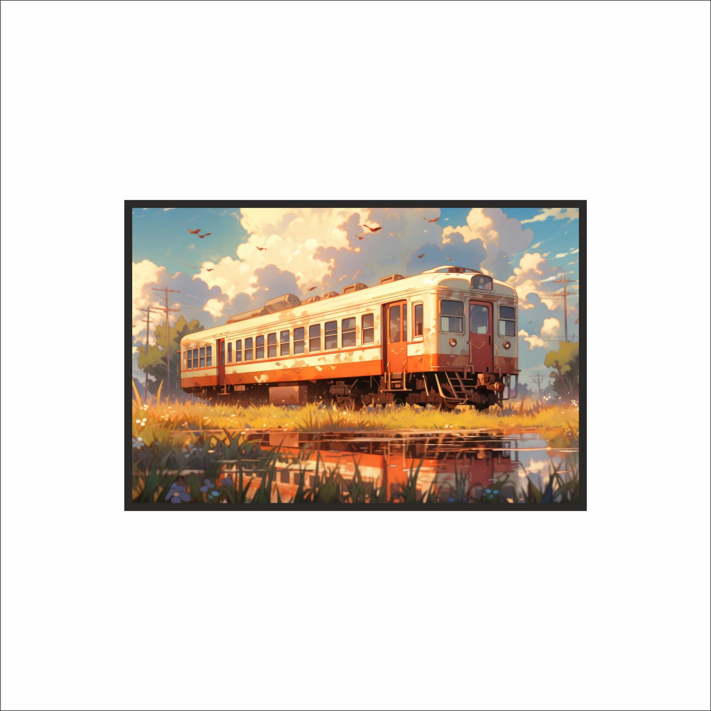 Golden Reflection – A Quiet Journey Through Light 🚆🌤️