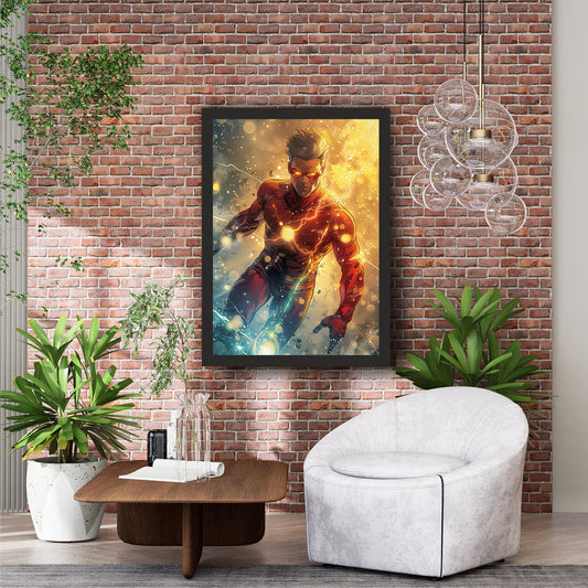 Electric Superhero Wall Art | Lightning Power Comic Artwork
