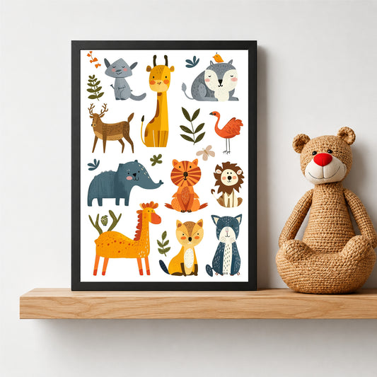 Cute Jungle Animals Wall Art | Safari Nursery Decor