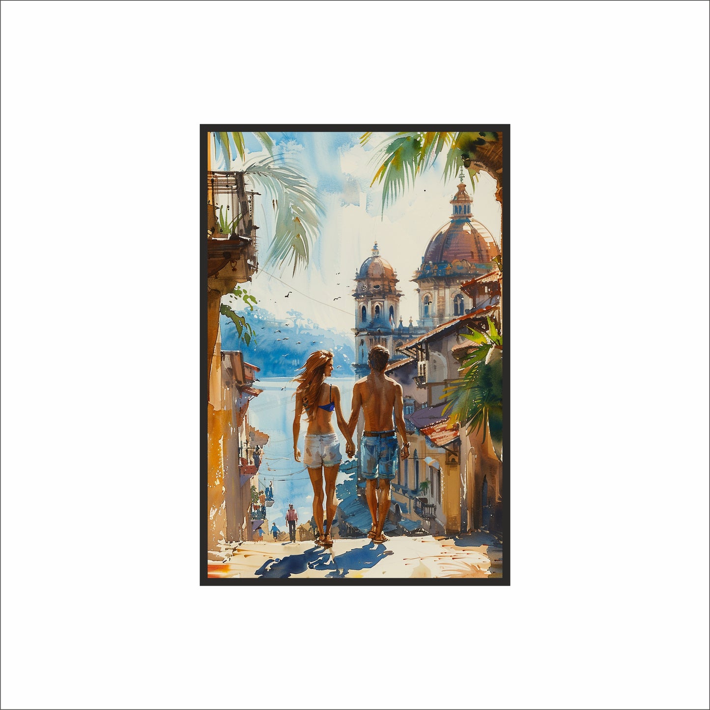 Sunlit Stroll – Together in Every Step ☀️🌴
