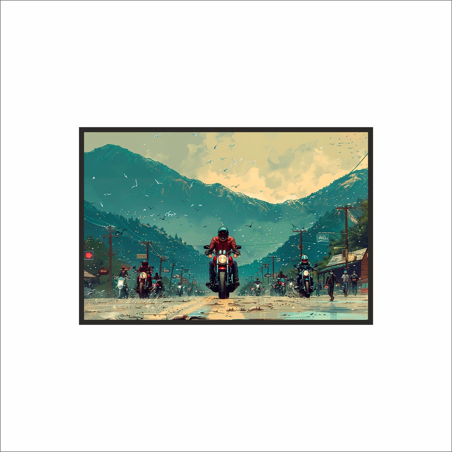 Ride of Freedom Wall Art Photo Frame – Brotherhood on the Open Road