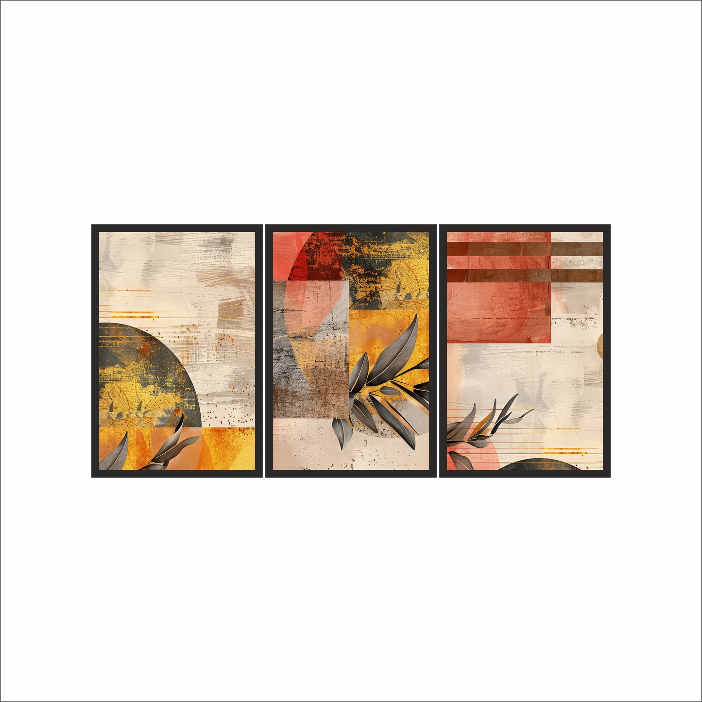 Golden Leaves – Abstract Elegance in Balance 🍂✨