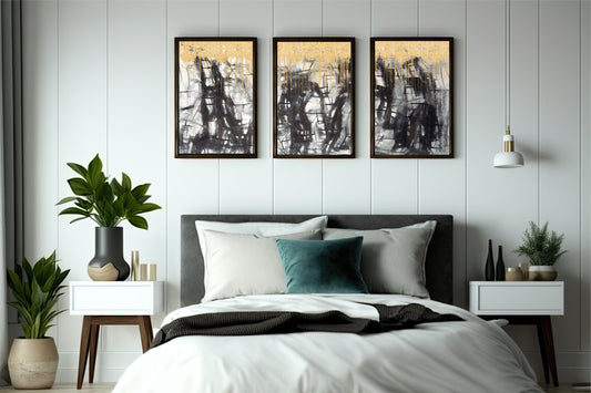 Golden Depth – Abstract Expression Series 🖤✨