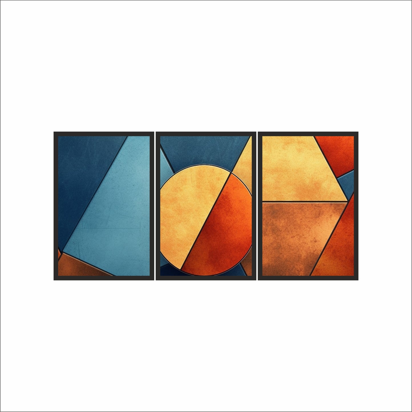 Golden Geometry Wall Art Photo Frame – Balance of Light & Form