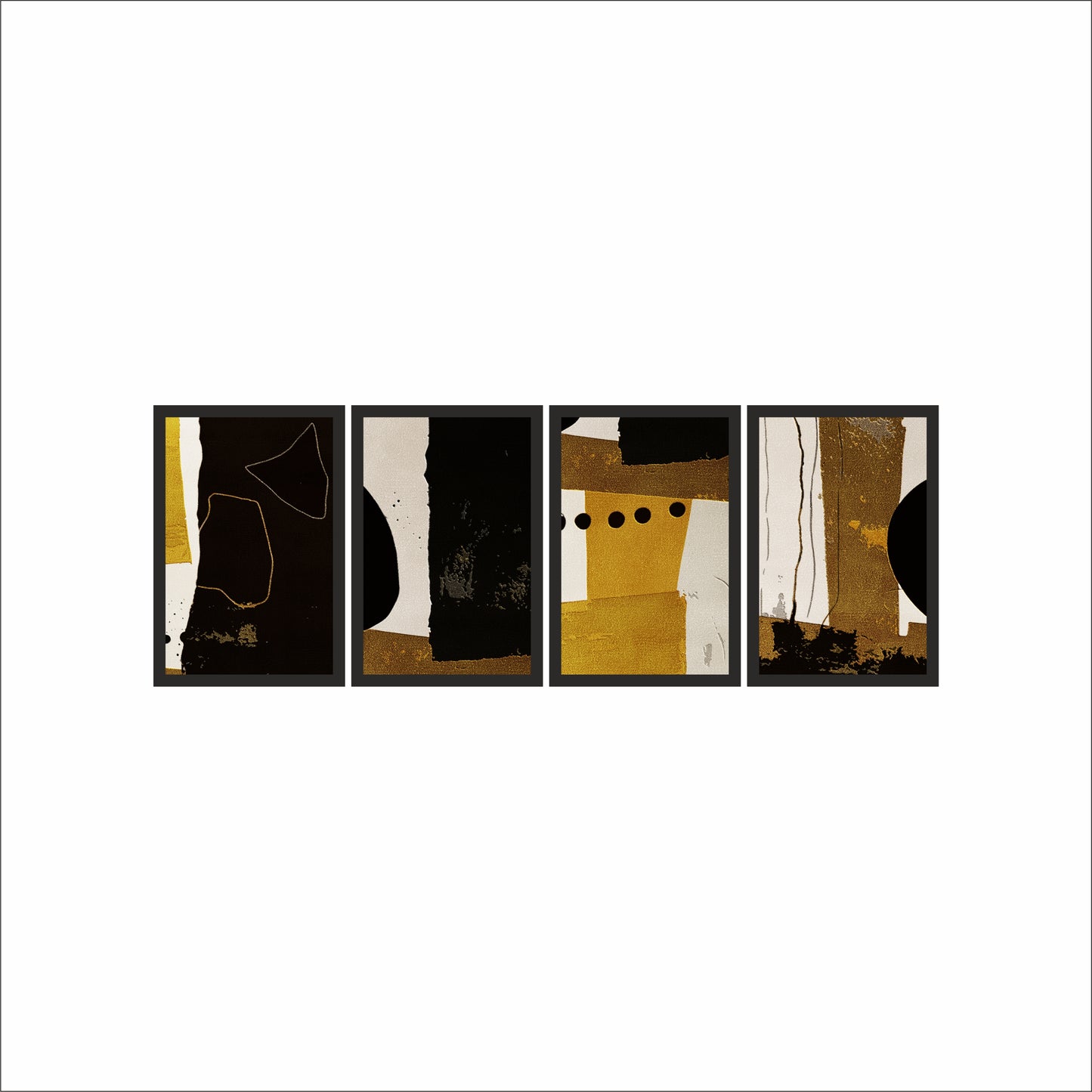 Golden Contrast – Bold Abstract Elegance ✨🖤