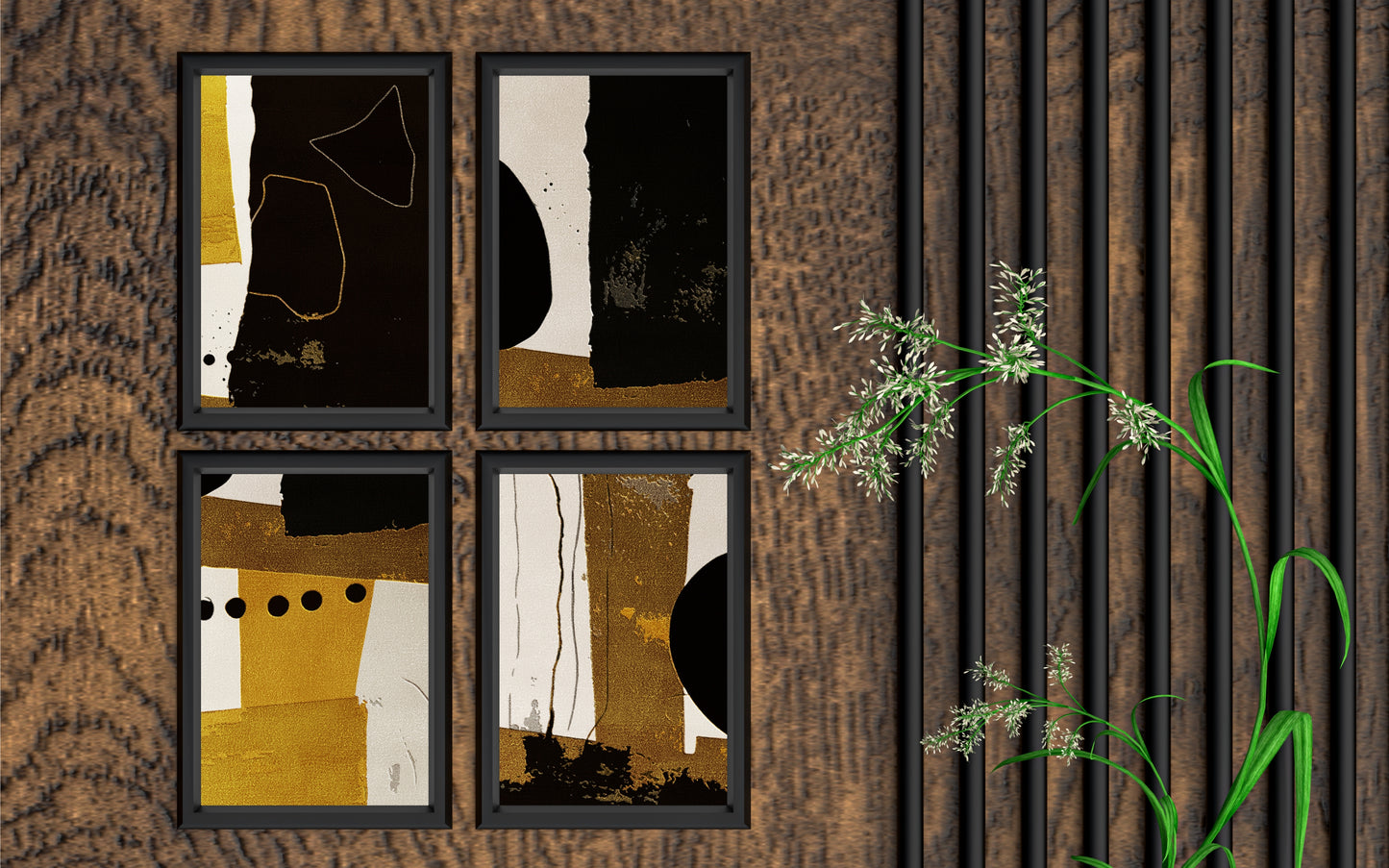 Golden Contrast – Bold Abstract Elegance ✨🖤